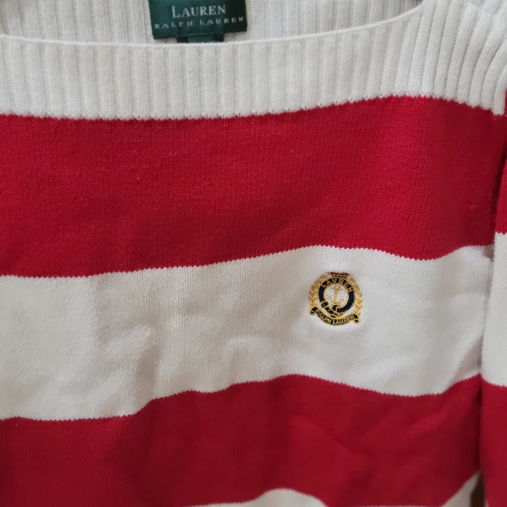 Ralph Lauren Bold Red and White Striped Sweater - Picture 3 of 7